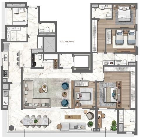 Planta do empreendimento Le Jardin Cyrela by YOO - Residencial
