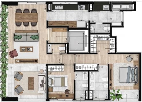 Planta do empreendimento Melo Alves 645