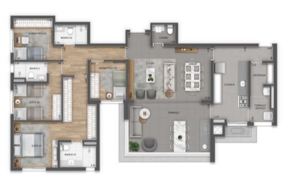 Planta do empreendimento Residencial Florear