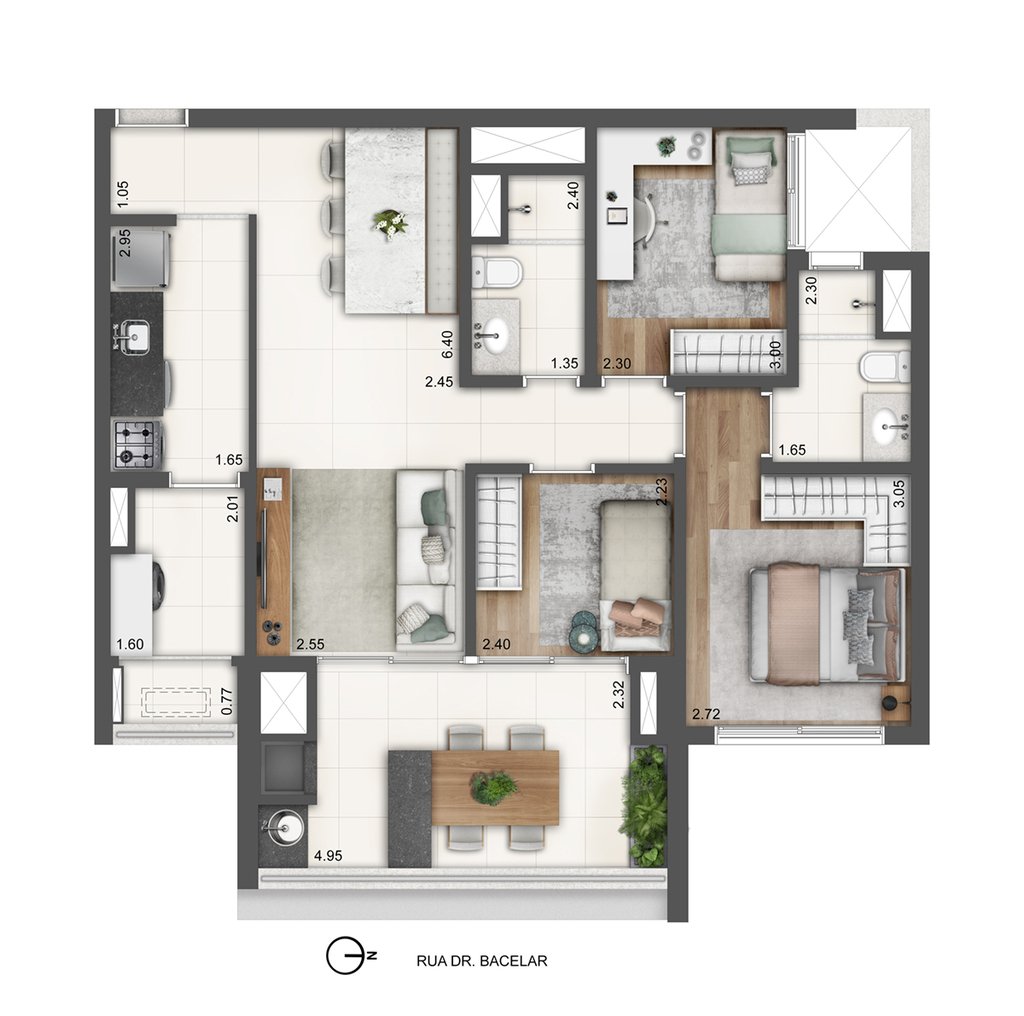 Planta do empreendimento YBY Ibirapuera Urban Home
