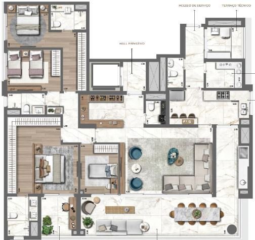 Planta do empreendimento Le Jardin Cyrela by YOO - Residencial