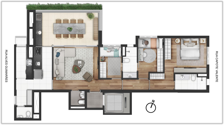 Planta do empreendimento Valen Capote Valente - Residencial