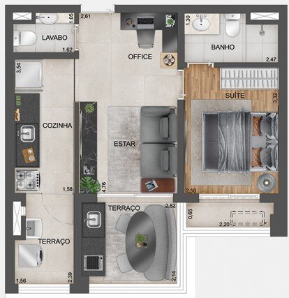 Planta do empreendimento Exalt Ibirapuera by EZ - Residencial