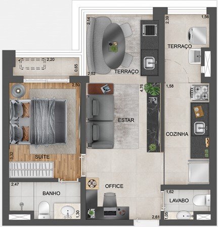 Planta do empreendimento Exalt Ibirapuera by EZ - Residencial