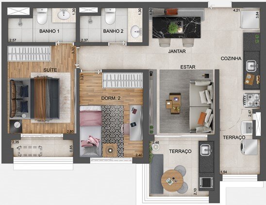 Planta do empreendimento Exalt Ibirapuera by EZ - Residencial